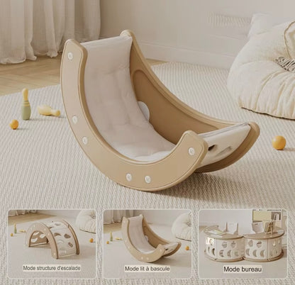 Arche d'escalade pour enfants, jouet convertible, balançoire pour tout-petits, planche d'équilibre, planche d'escalade pour bébé, table d'activités et organisateur de rangement