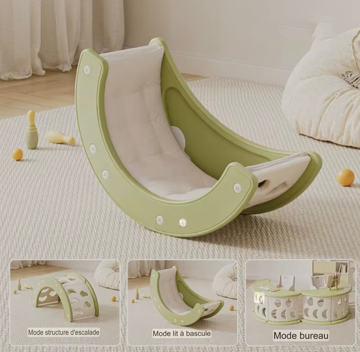 Arche d'escalade pour enfants, jouet convertible, balançoire pour tout-petits, planche d'équilibre, planche d'escalade pour bébé, table d'activités et organisateur de rangement