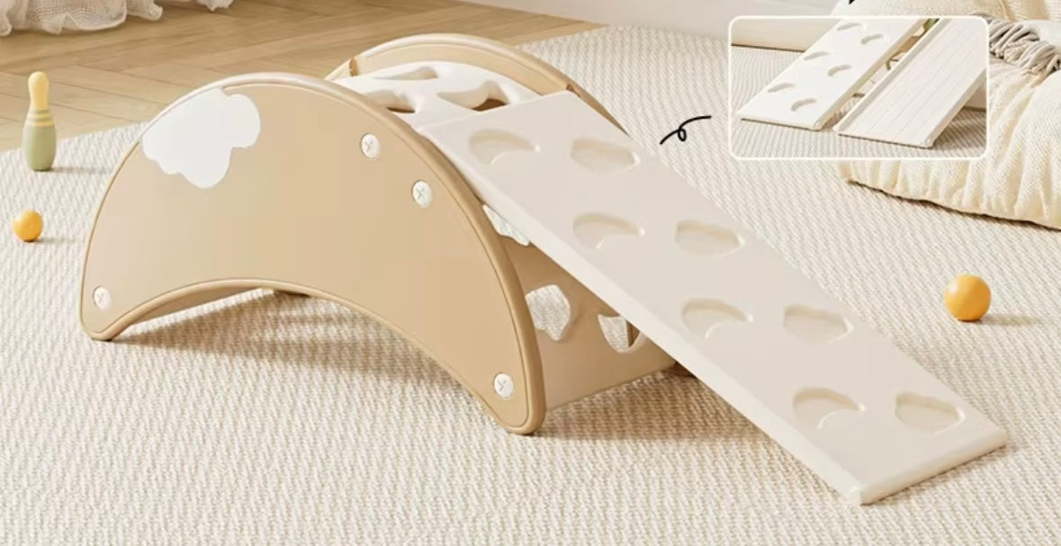 Arche d'escalade pour enfants, jouet convertible, balançoire pour tout-petits, planche d'équilibre, planche d'escalade pour bébé, table d'activités et organisateur de rangement